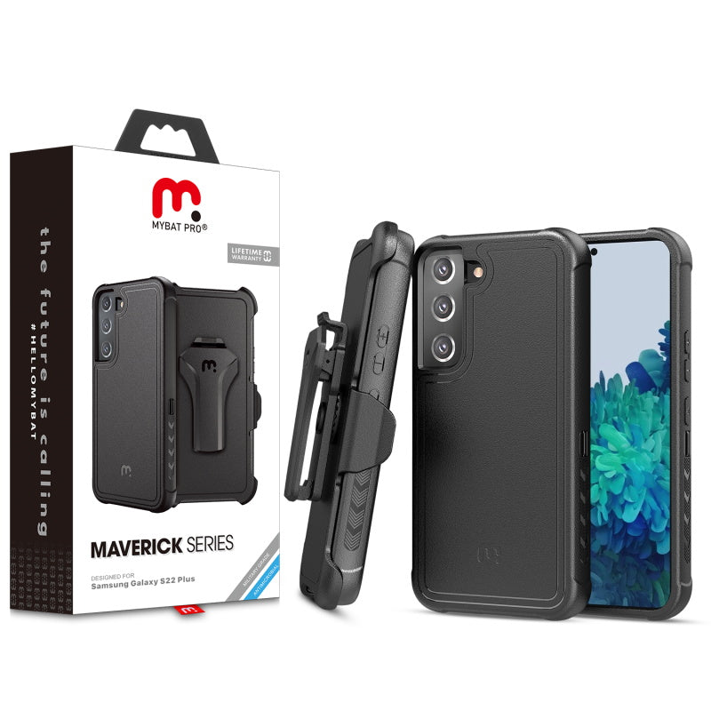 MyBat Pro Maverick Series Case w/ Holster for Samsung Galaxy S22 Plus - Black