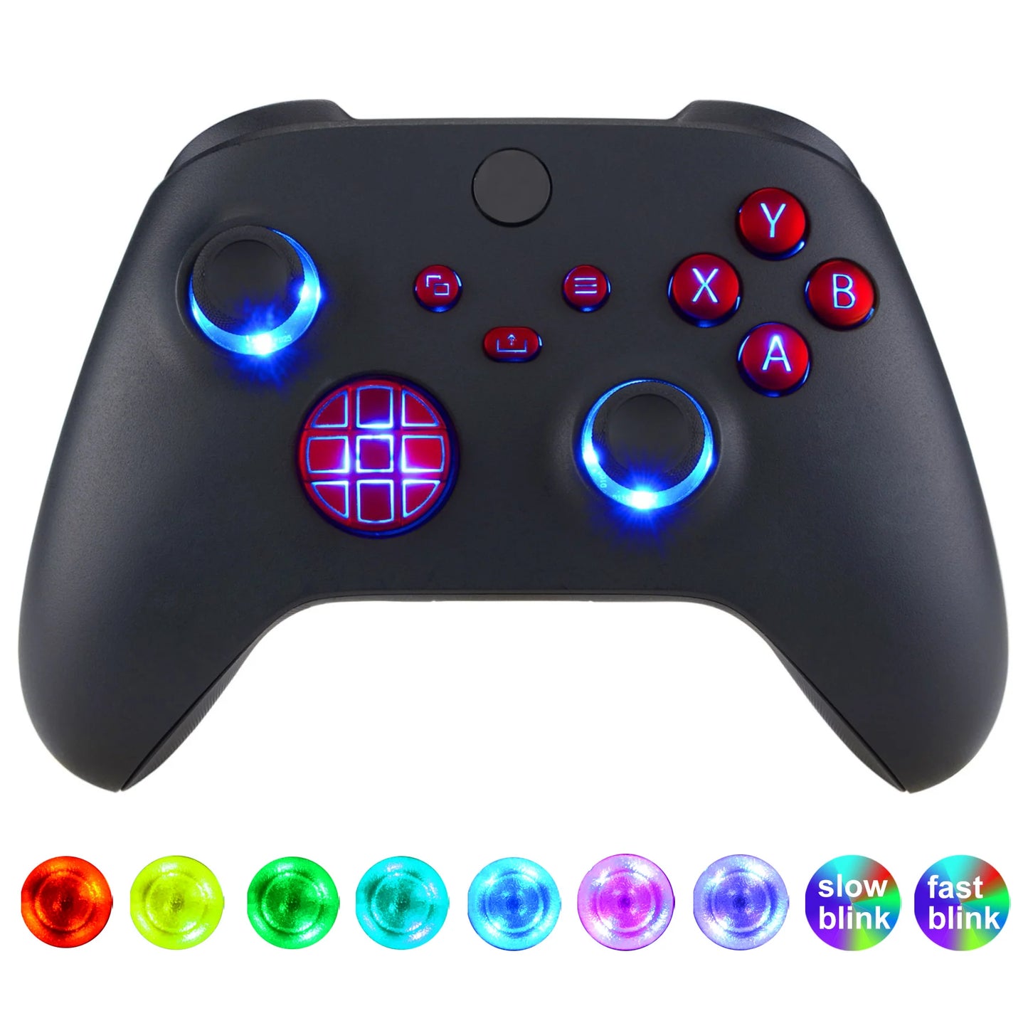 Xbox Series X / S Controller Modification - LED Kit with Replacement Face Buttons