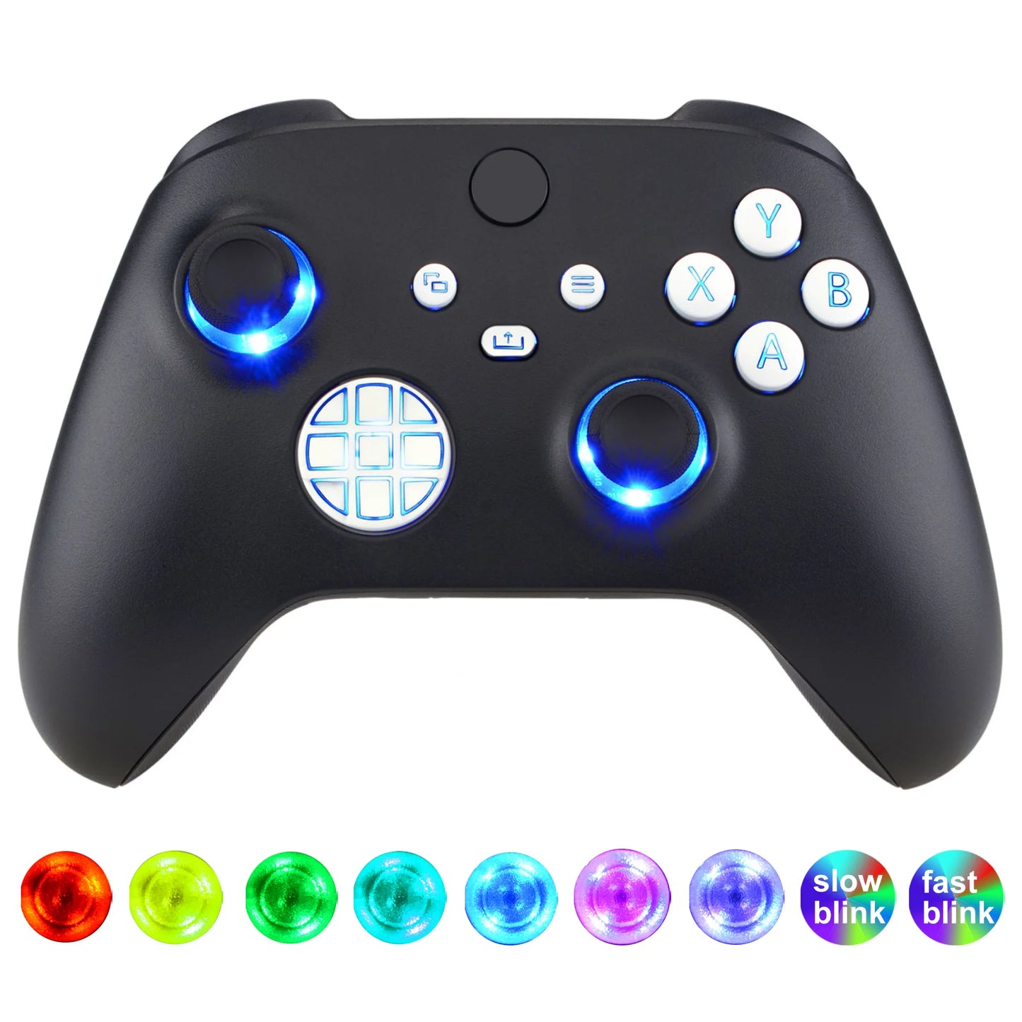 Xbox Series X / S Controller Modification - LED Kit with Replacement Face Buttons